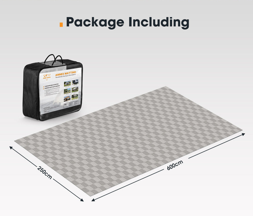 San Hima 6M X 2.5M Annex Matting Floor Mats Mesh Caravan Park Camping Picnic