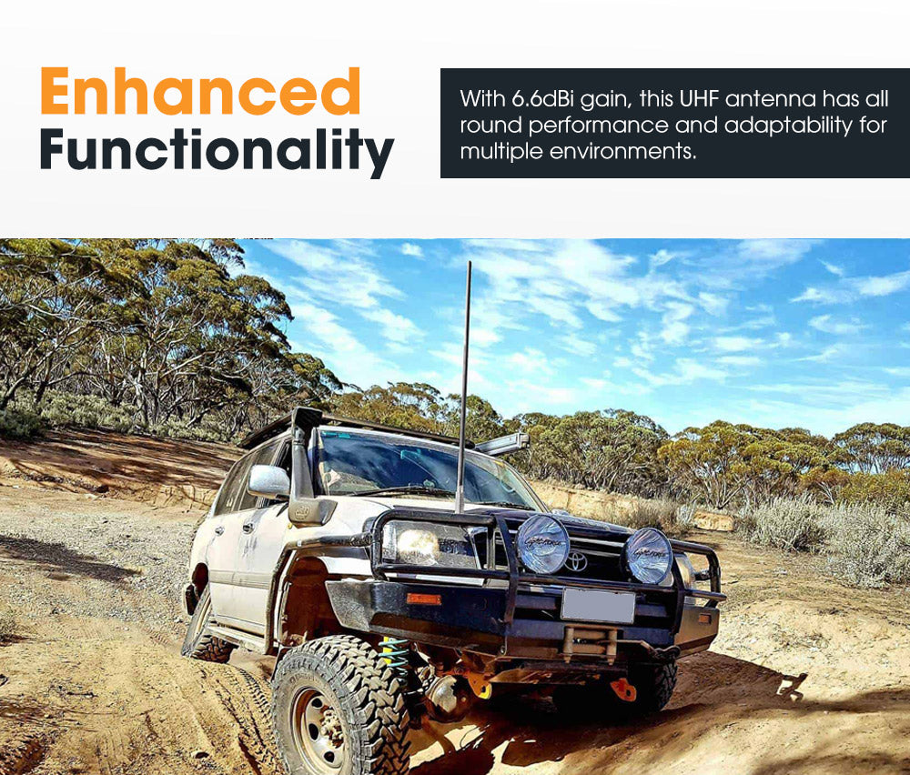 SAN HIMA 6.6DBI Black Heavy Duty Hi Gain Antenna For Uhf Cb Radio Bull Bar Fiberglass