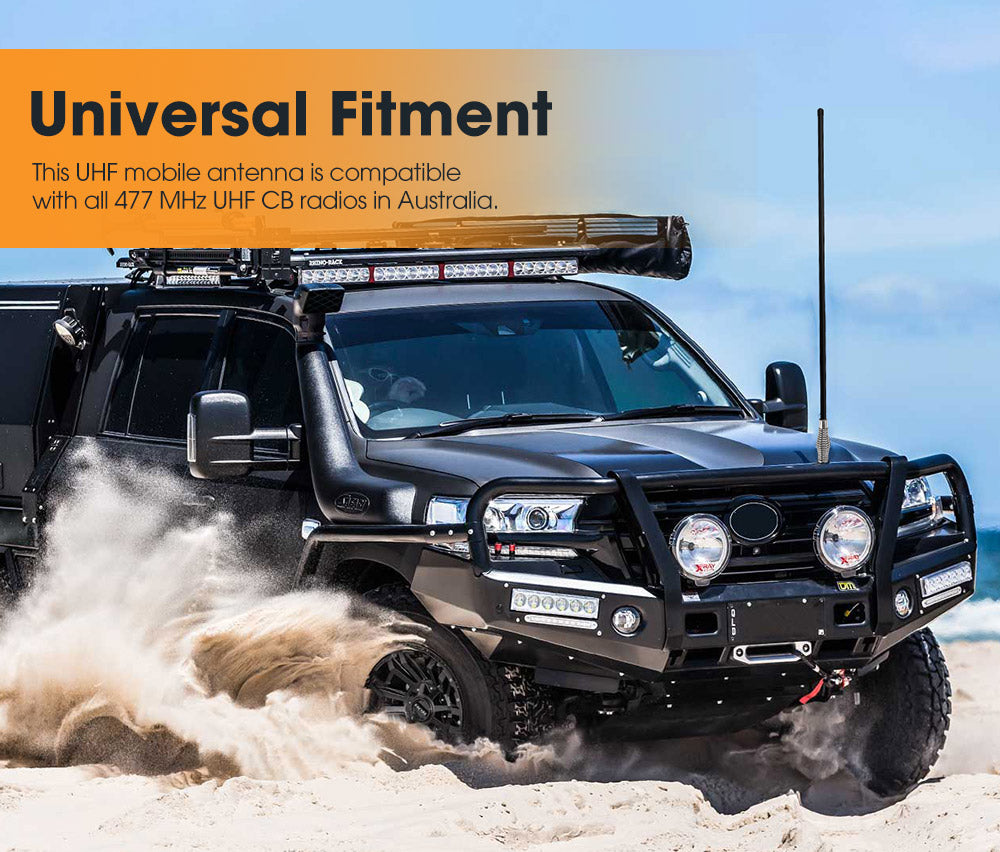 SAN HIMA 6.6DBI Black Heavy Duty Hi Gain Antenna For Uhf Cb Radio Bull Bar Fiberglass