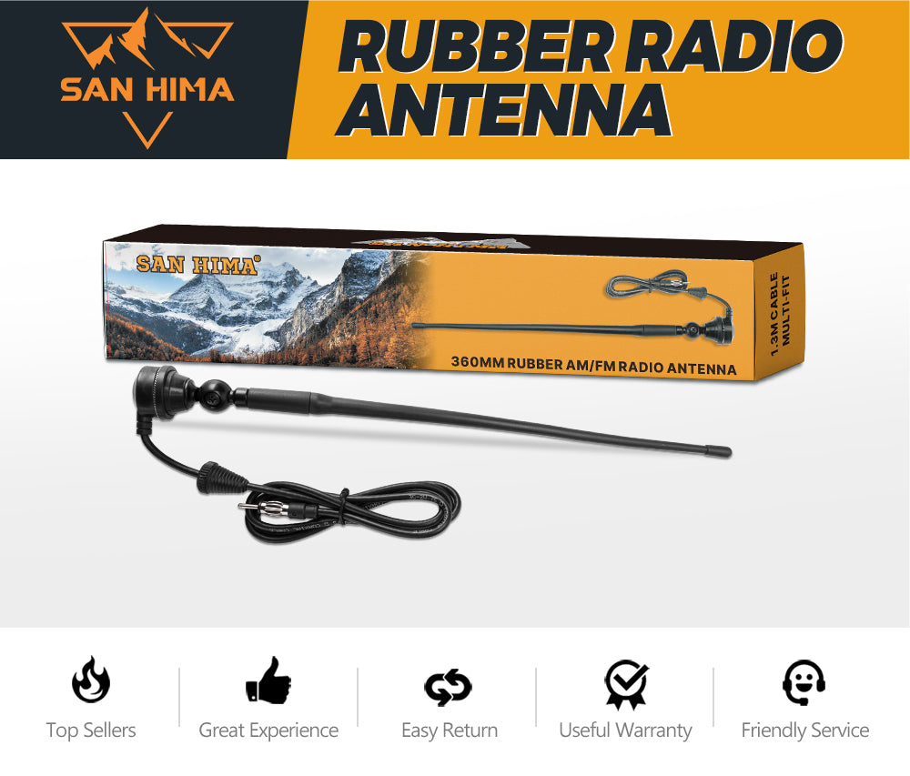 SAN HIMA Uhf Radio Antenna Black Rubber Duck AM/FM