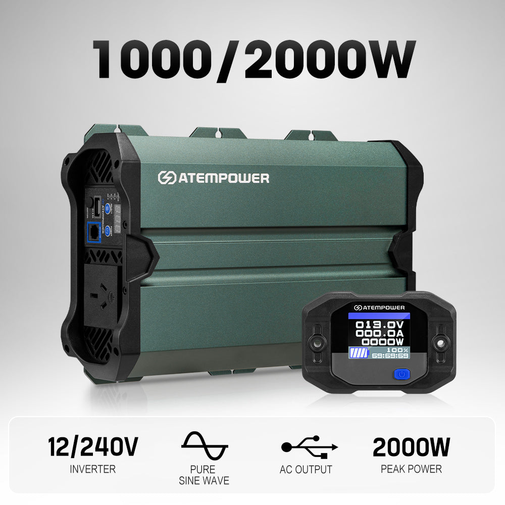 Atem Power 1000W/2000W Pure Sine Wave Inverter 12V to 240V Remote Control Boat