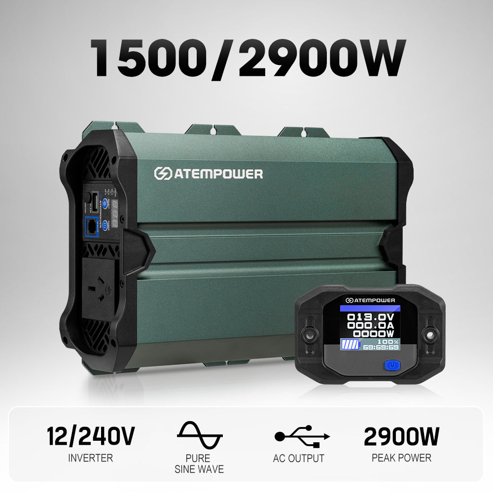 Atem Power 1500W/2900W Pure Sine Wave Inverter 12V to 240V Remote Control Boat