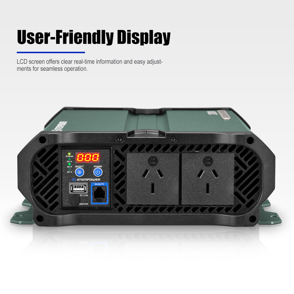 Atem Power 2000W/4000W Pure Sine Wave Inverter 12V to 240V Remote Control Boat
