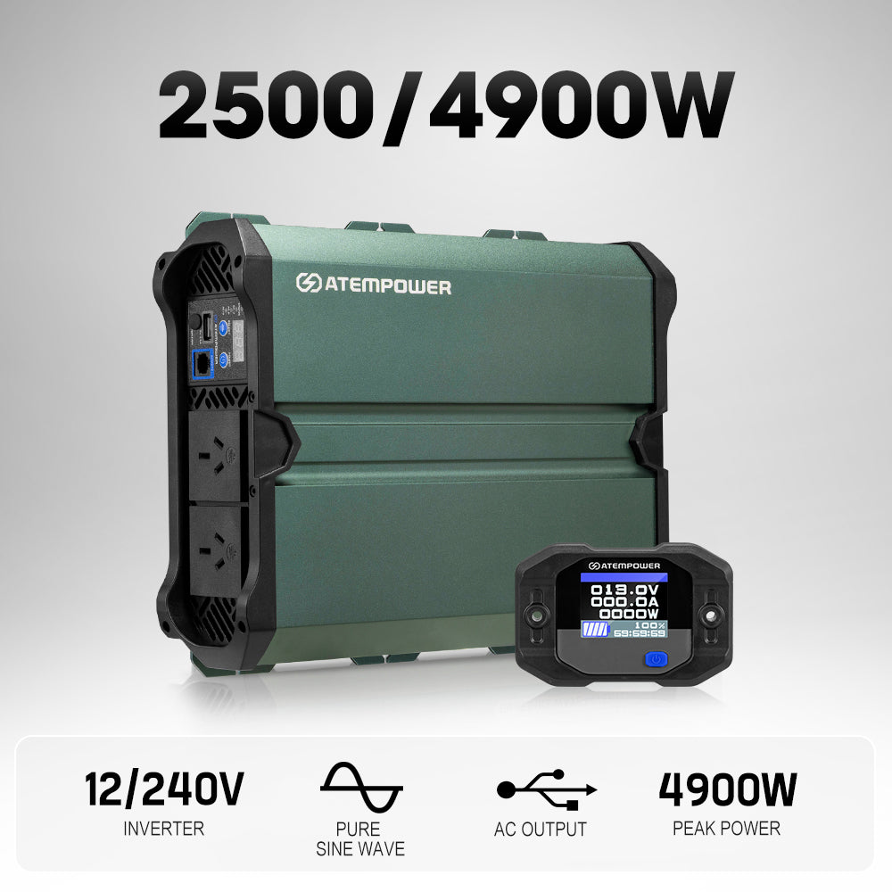 Atem Power 2500W/4900W Pure Sine Wave Inverter 12V to 240V Remote Control Boat