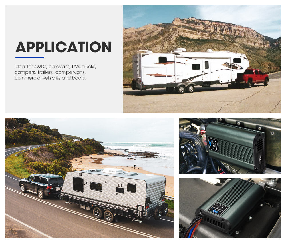 Atem Power 12V DC to DC Dual Battery Charger RV Caravan 20A 40A Battery Maintainer