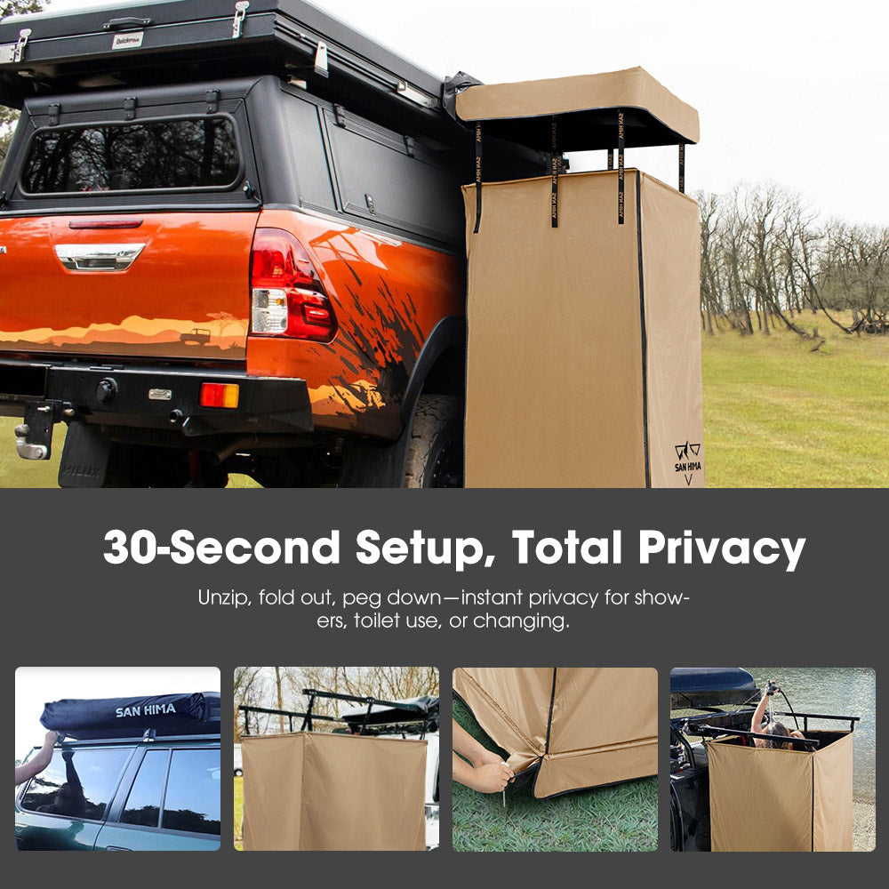 SAN HIMA Camping Shower Tent Awning Fold-Out Instant Ensuite Change Room