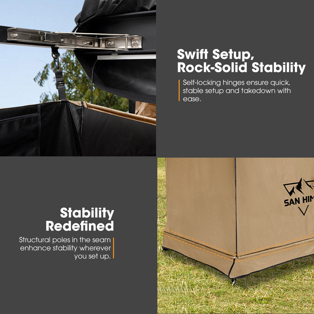 SAN HIMA Camping Shower Tent Awning Fold-Out Instant Ensuite Change Room