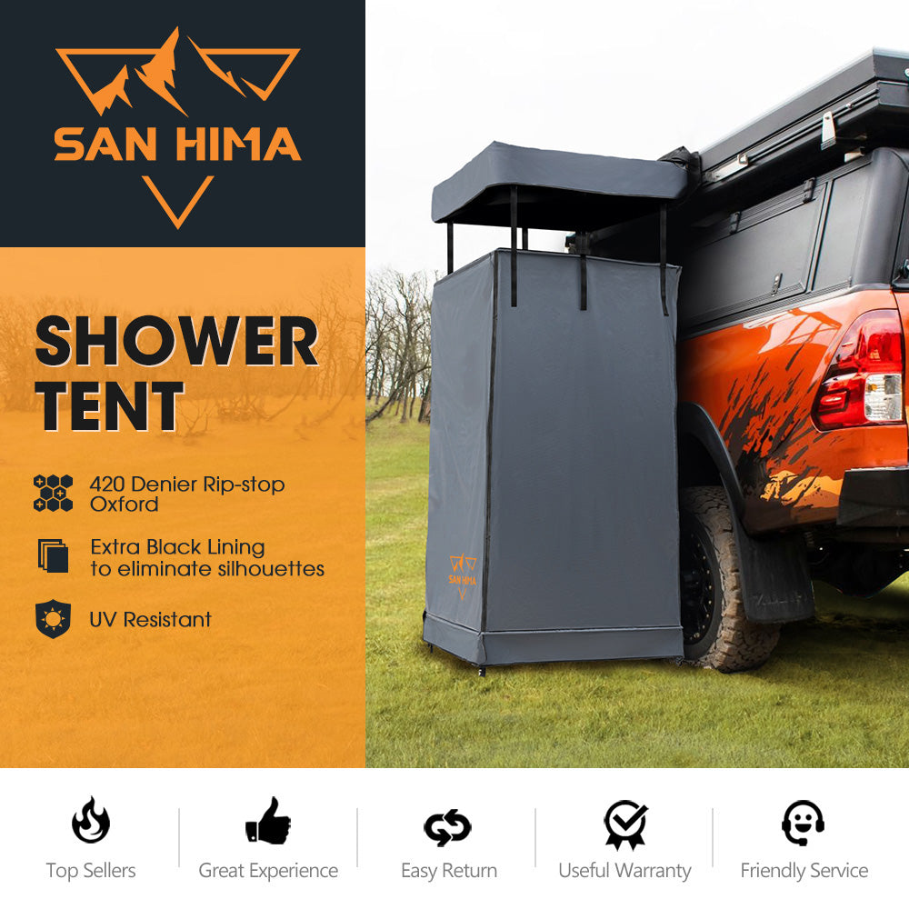 San Hima Shower Tent Awning Fold-Out Instant Ensuite Built-in LED Camping Change