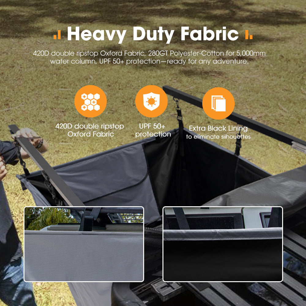 San Hima Shower Tent Awning Fold-Out Instant Ensuite Built-in LED Camping Change