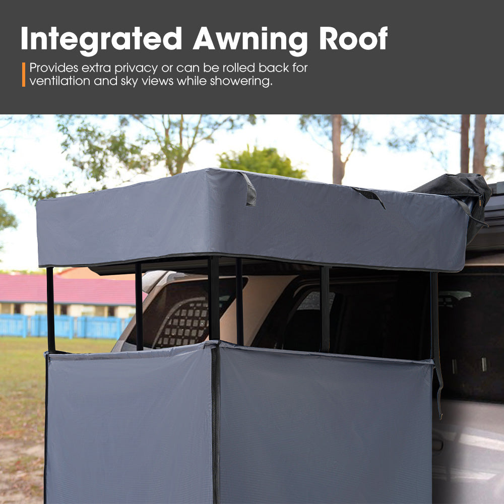 San Hima Shower Tent Awning Fold-Out Instant Ensuite Built-in LED Camping Change