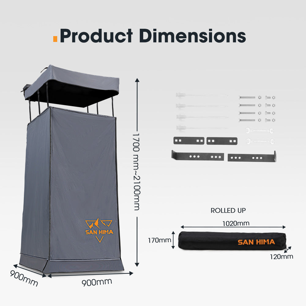 San Hima Shower Tent Awning Fold-Out Instant Ensuite Built-in LED Camping Change