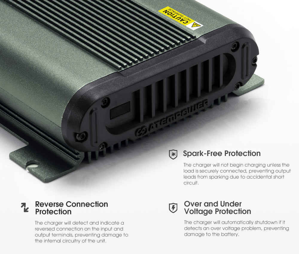 ATEM POWER 12V 40A DC to DC Battery Charger MPPT Dual Battery Lithium LifePO4 AGM