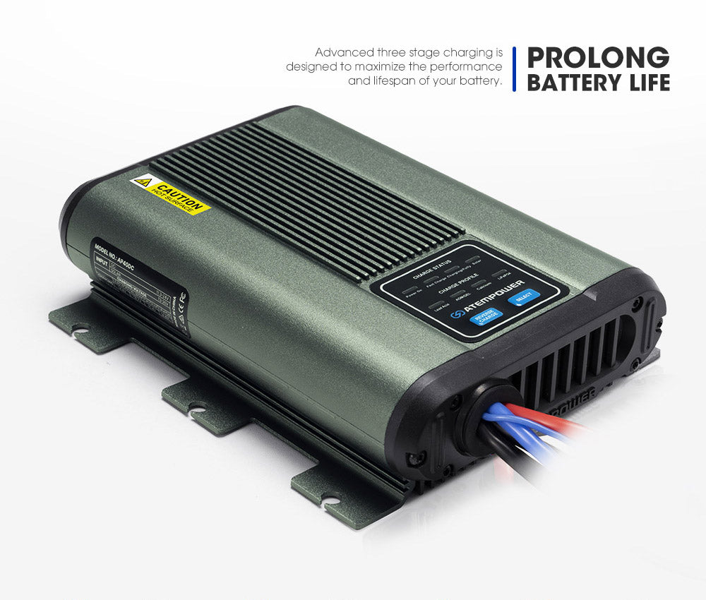 ATEM POWER 12V 40A DC to DC Battery Charger MPPT Dual Battery Lithium LifePO4 AGM