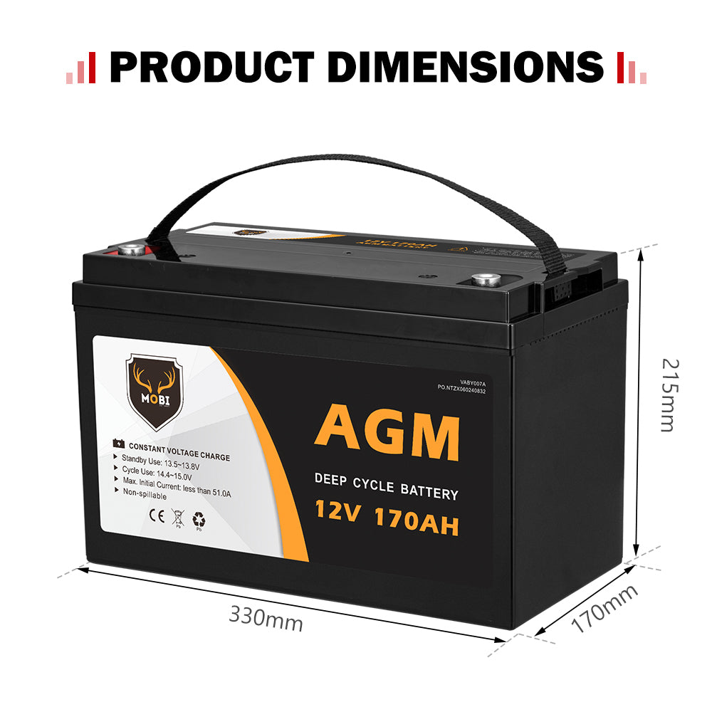 170AH 12V AGM Deep Cycle Battery