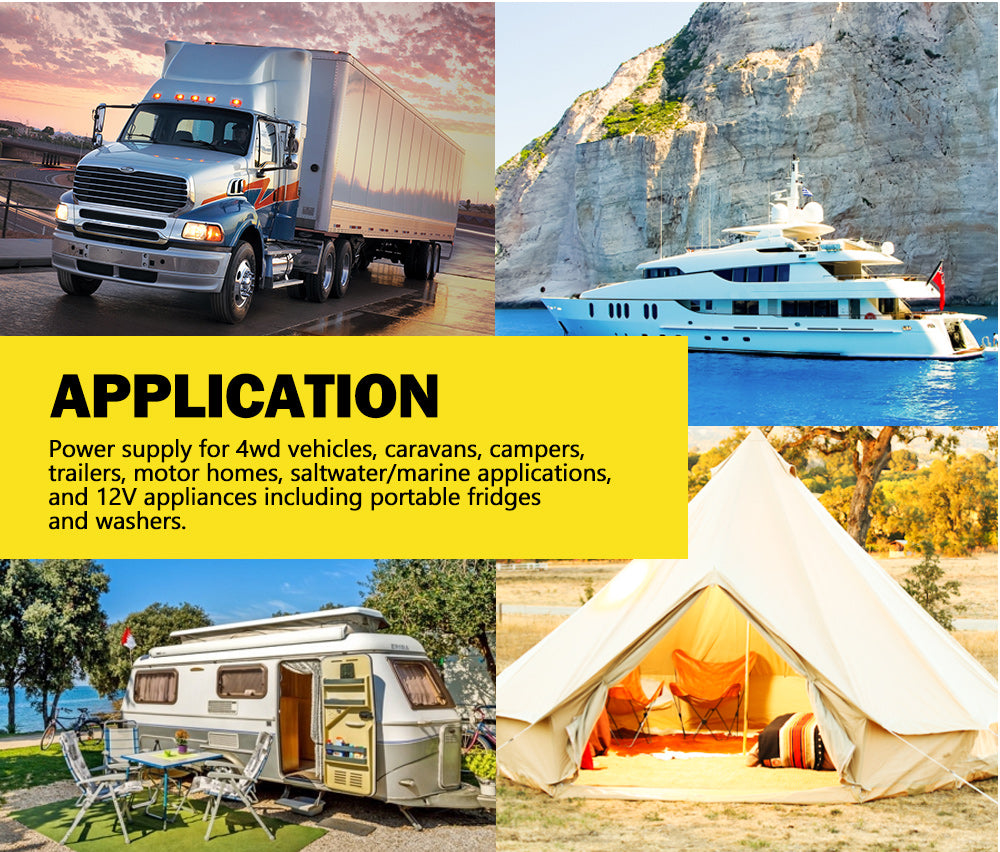 ATEM POWER 100Ah 12V Deep Cycle Battery & Battery Box 12V AGM Marine Sealed Power Solar