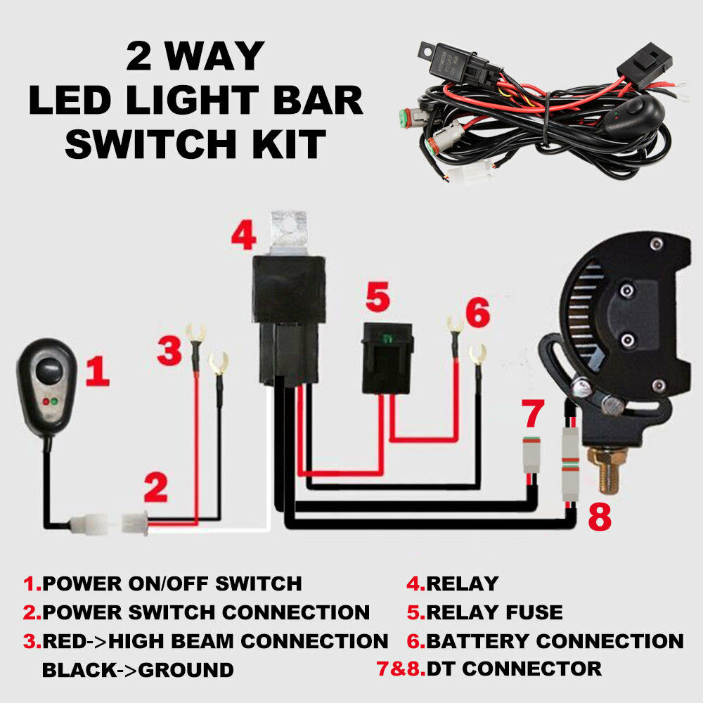 LIGHTFOX 2 Way High Beam DT Wiring Loom Kit