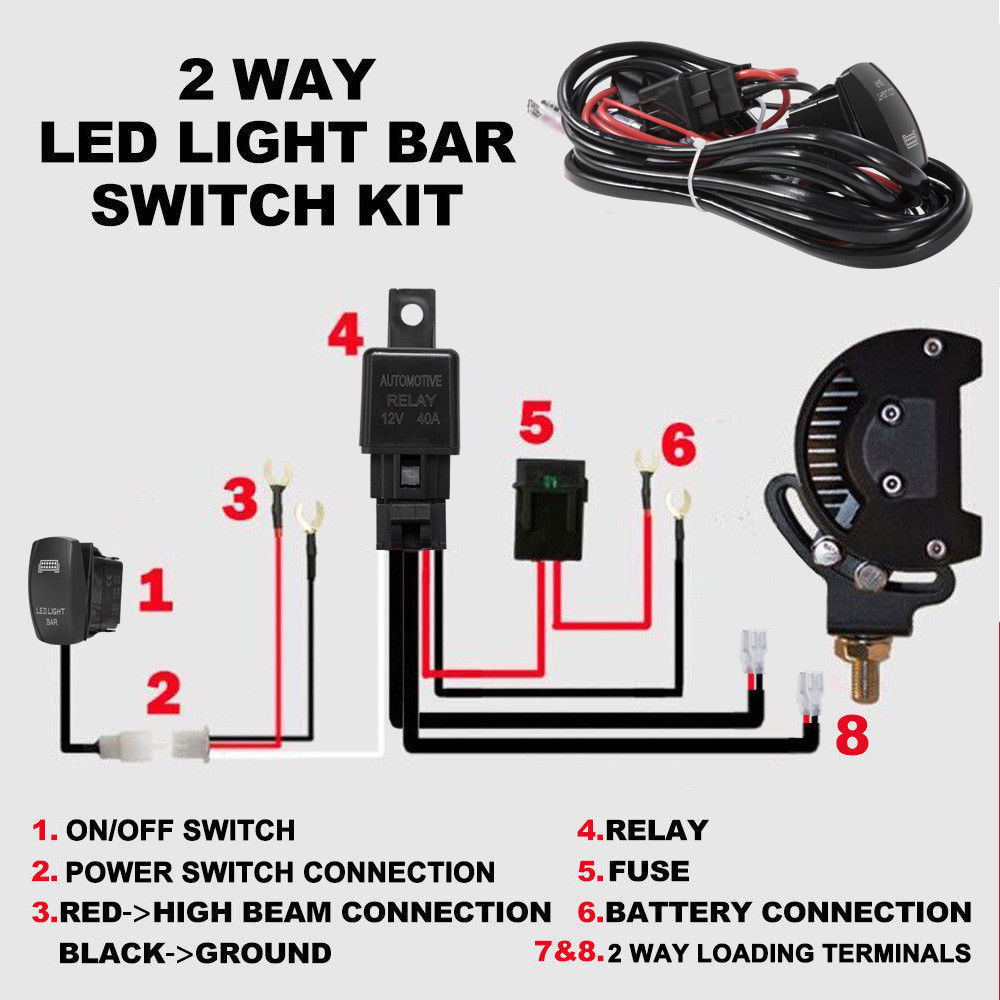 LIGHTFOX 2 Way 12V DC Wiring Loom Harness Kit