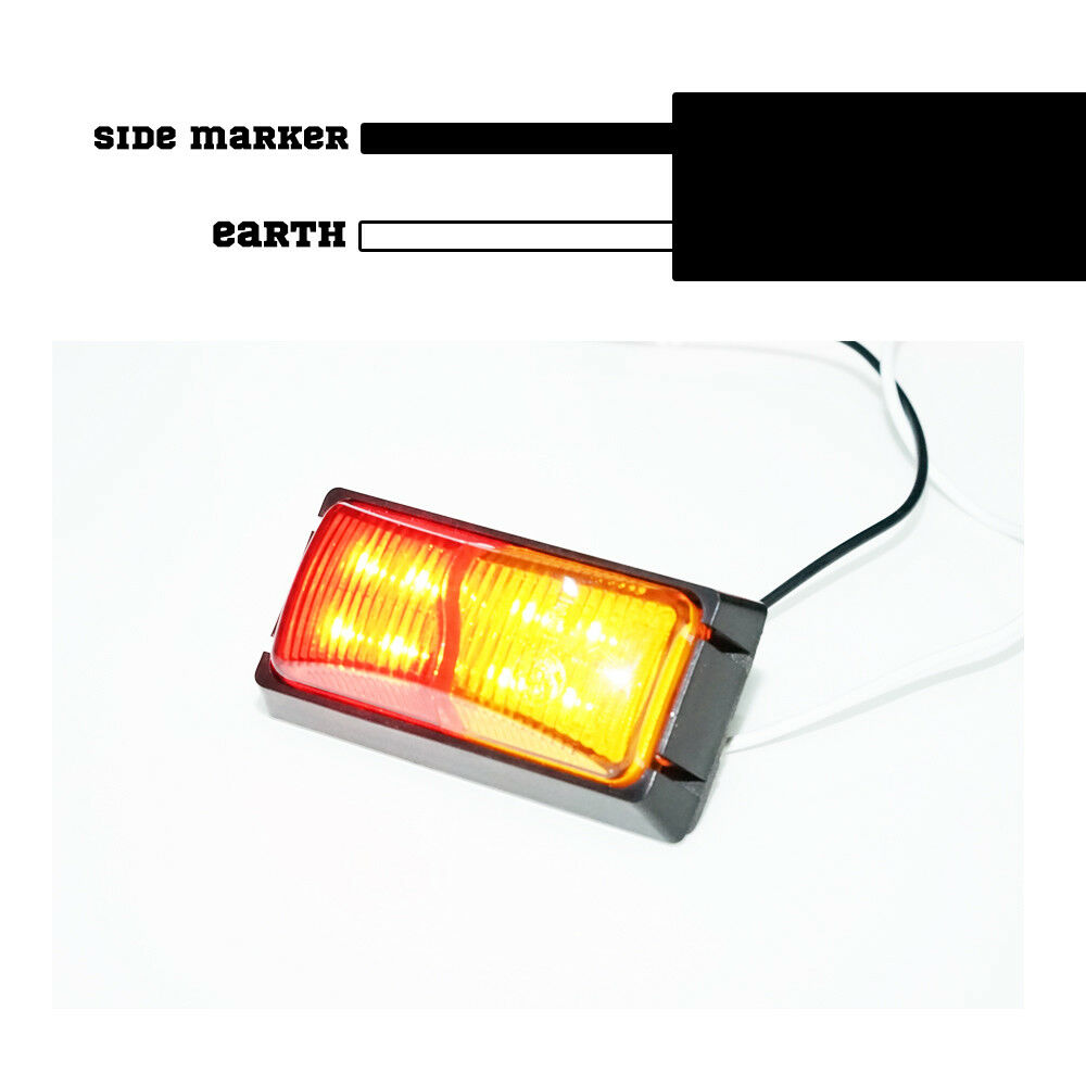 LIGHTFOX 10x LED Clearance Lights Side Marker Amber RED Indicator Trailer Truck Caravan Light
