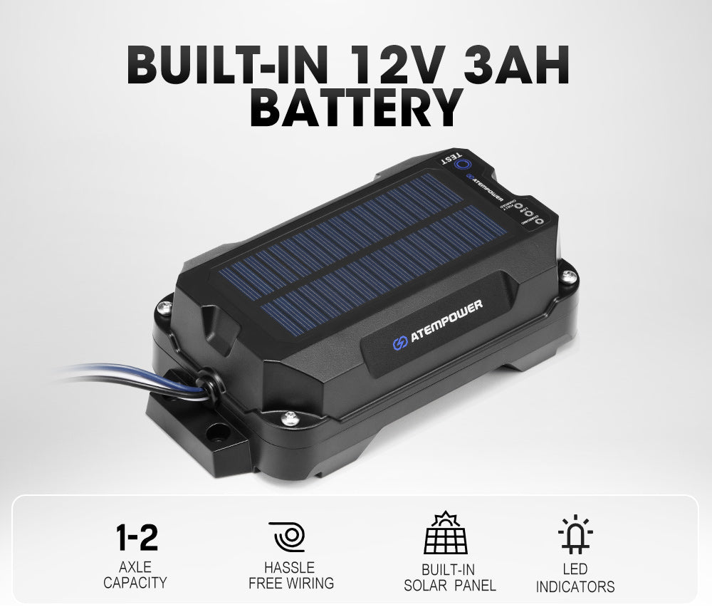 ATEM POWER Break Away System with Battery& Switch Solar Trailer Electric Brake