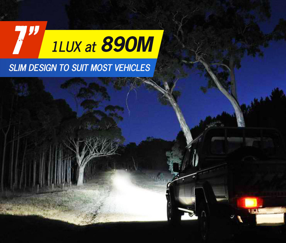 LIGHTFOX 7inch LED Driving Light Pair Spotlight Lamp Off Road 4WD SUV Truck