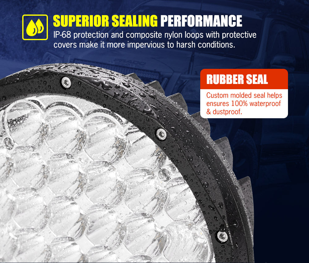 LIGHTFOX 7inch LED Driving Light Pair Spotlight Lamp Off Road 4WD SUV Truck