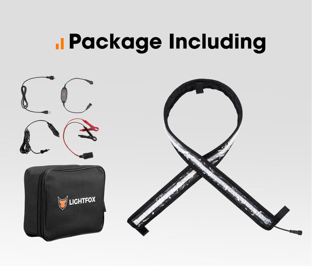 LIGHTFOX 12V 1.3M LED Camping Light Flexible 2835 SMD Strip Caravan Boat Waterproof Amber