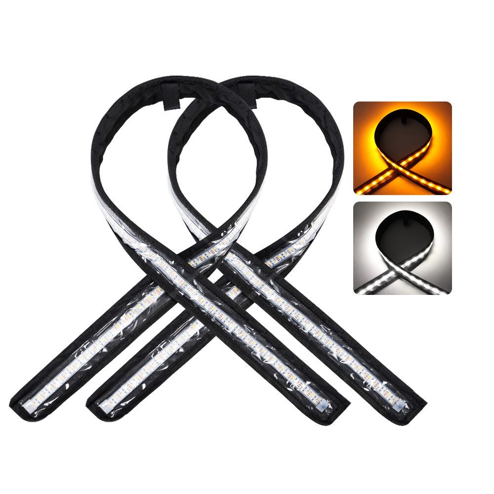 LIGHTFOX 2X 12V 1.3M LED Camping Light Flexible 2835 SMD Strip Caravan Boat Waterproof Amber