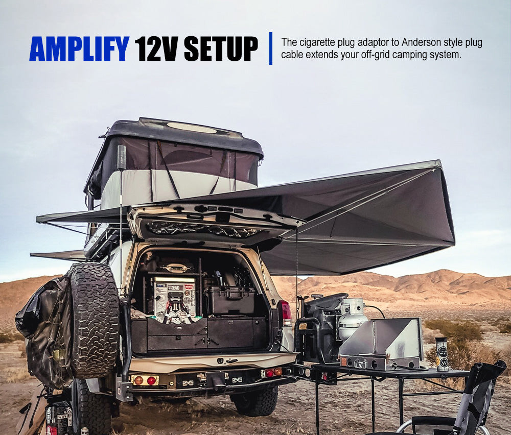 Atem Power 50A Anderson Style Plug To Cigarette Plug Socket Adapter Cable Lead