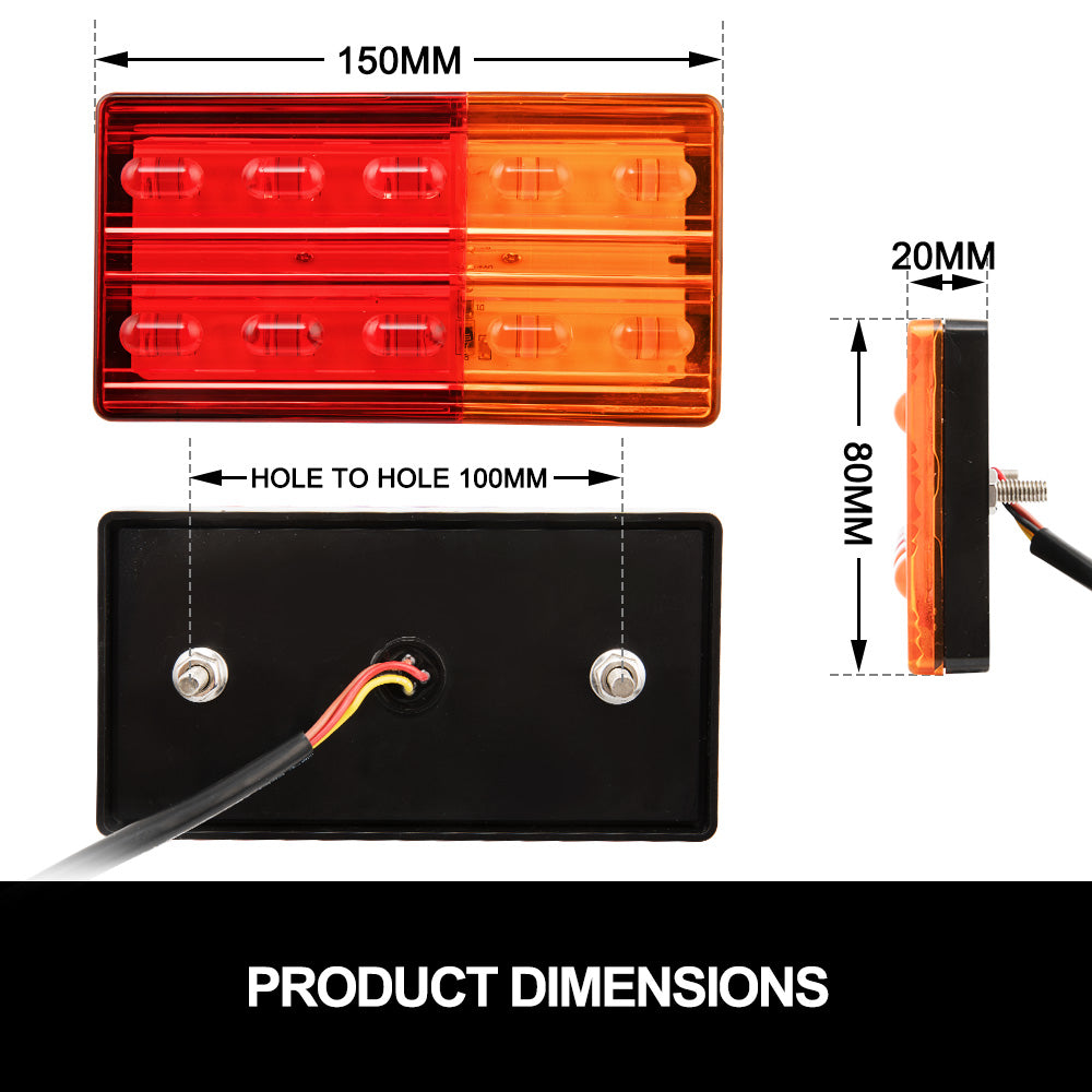 Lightfox Pair LED Trailer Tail Lights
