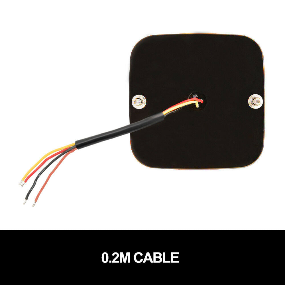 Fieryred Pair Square LED Trailer Tail Lights Number Plate Light