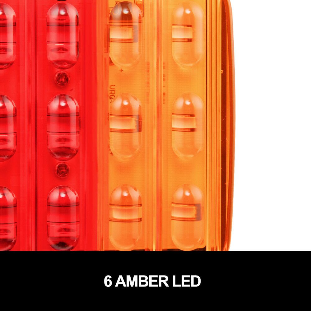 Fieryred Pair Square LED Trailer Tail Lights Number Plate Light