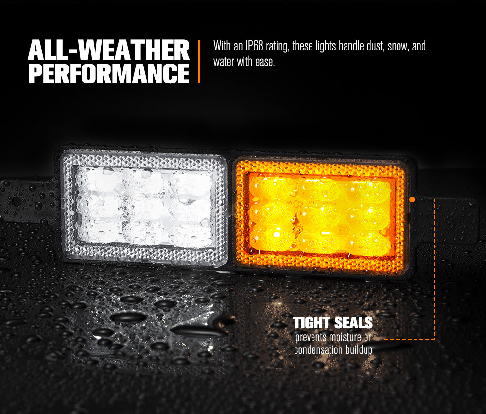 Lightfox 2x LED Bullbar Indicator Light Front Park DRL Sealed Submersible ARB