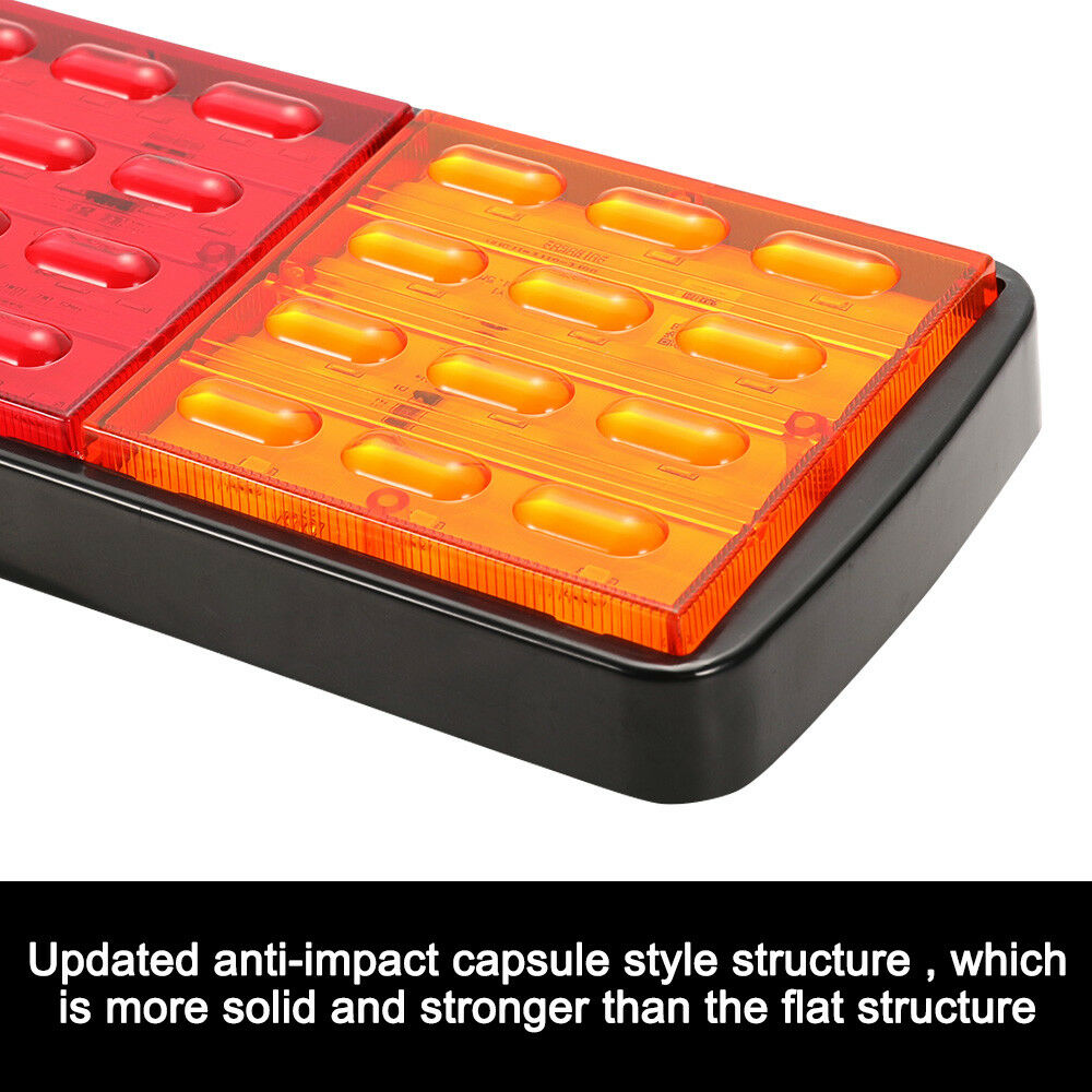 Pair LED Tail Lights Stop Indicator Reverse Lamp 12V Trailer Truck Ute 120LED