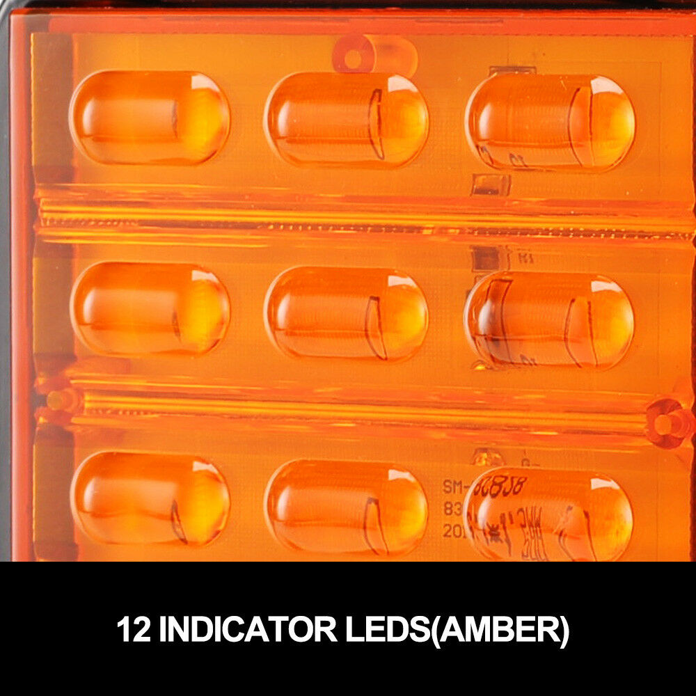 Pair LED Tail Lights Stop Indicator Reverse Lamp 12V Trailer Truck Ute 120LED