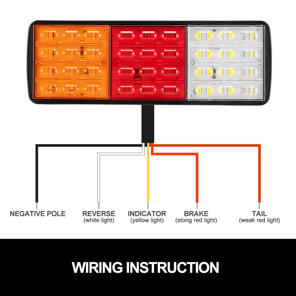 Pair LED Tail Lights Stop Indicator Reverse Lamp 12V Trailer Truck Ute 120LED