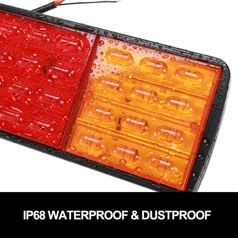 Pair LED Tail Lights Stop Indicator Reverse Lamp 12V Trailer Truck Ute 120LED