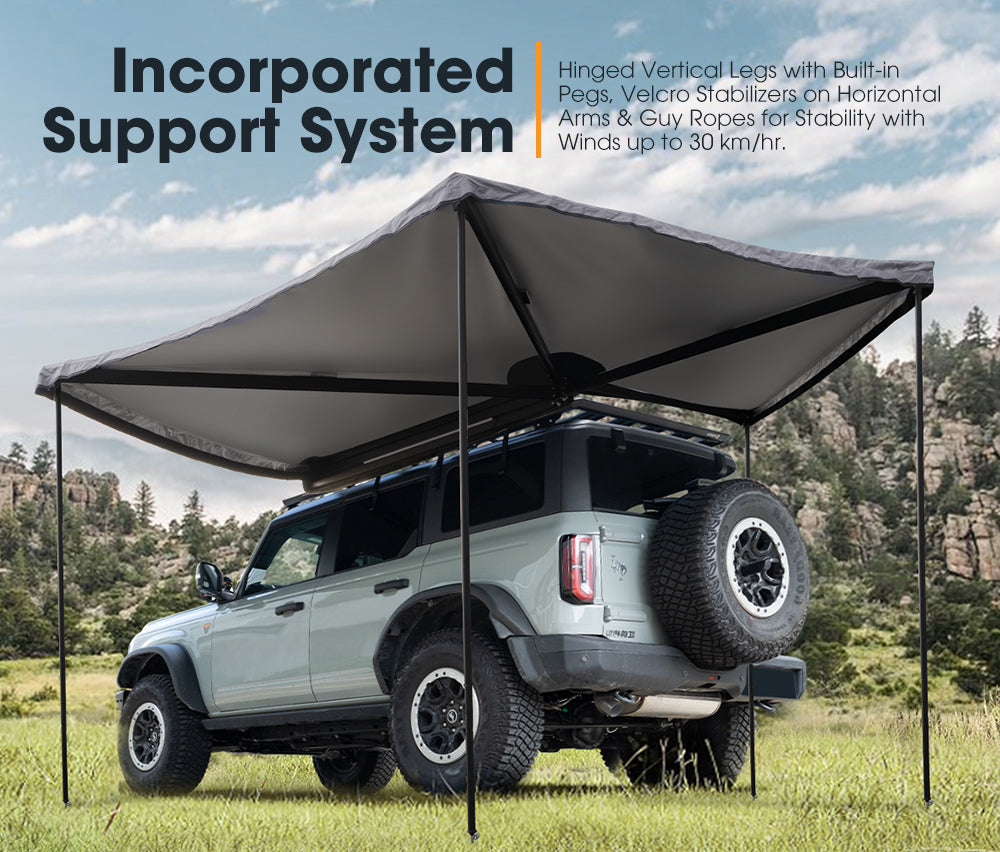 San Hima 270 Degree Free-Standing Awning 600D Double-Ripstop Oxford UPF50+ 4X4