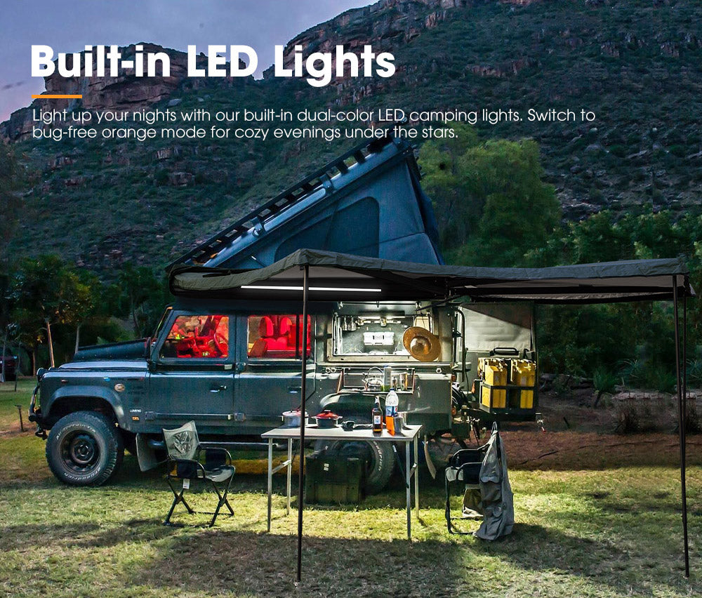 San Hima 270 Degree Free-Standing Awning 600D Double-Ripstop Oxford UPF50+ 4X4