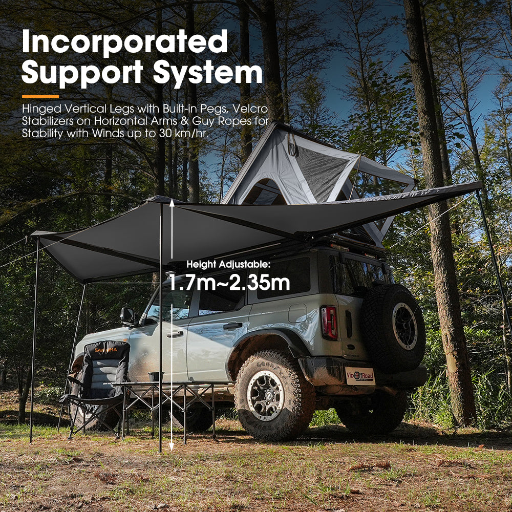 San Hima 180 Degree Free-Standing Awning With "L" Bracket 600D Double-Ripstop