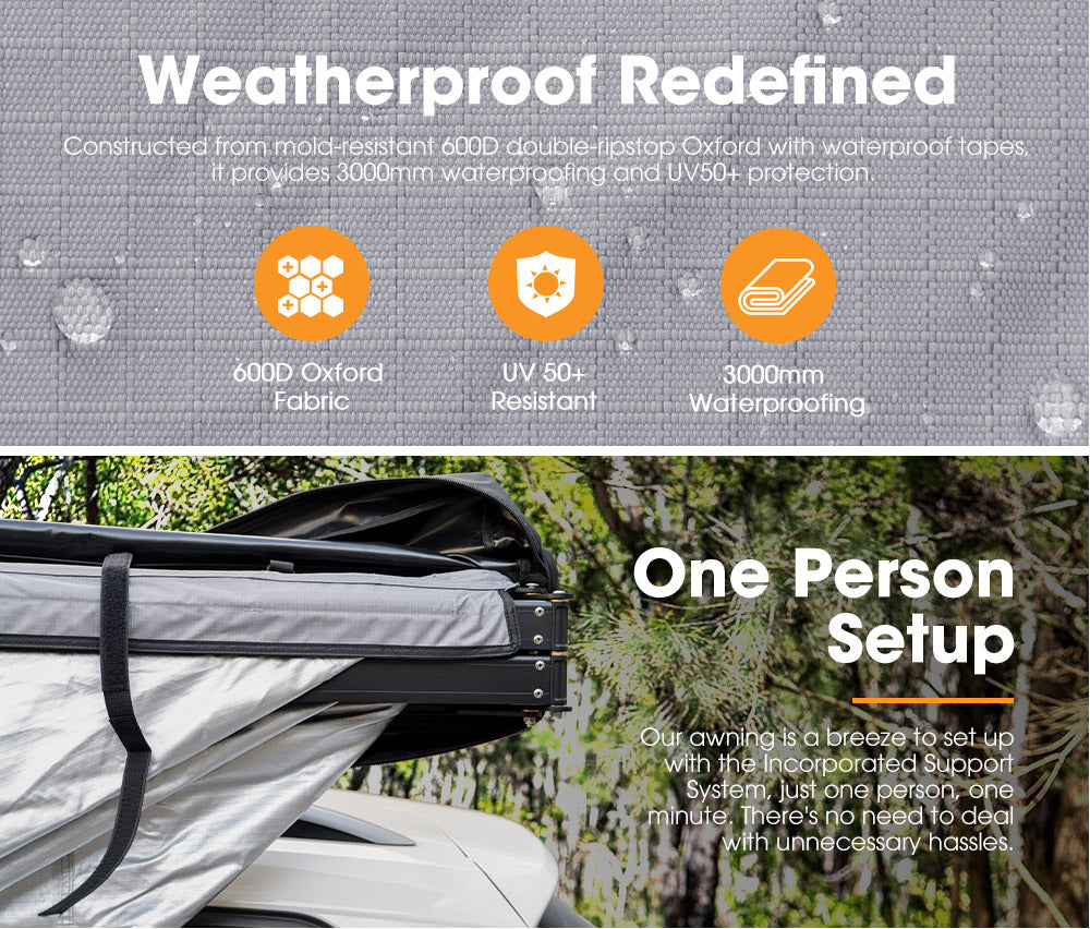 San Hima 270 Degree Free-Standing Awning With "L" Bracket 600D Double-Ripstop