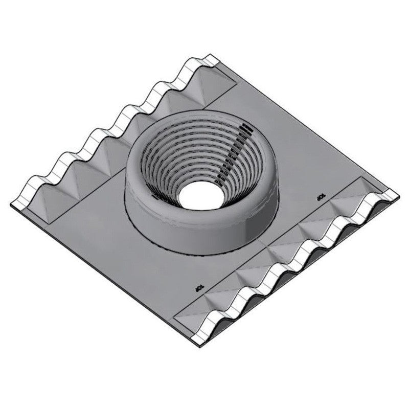 Flashing, Grey 75-155mm Pipe 410 x 360mm Base, Soaker