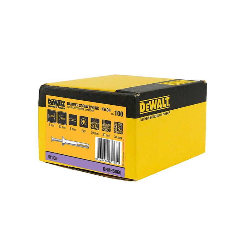 DEWALT Hammer Screw NY/ZY MNA 6X60mm (Pack of 100)