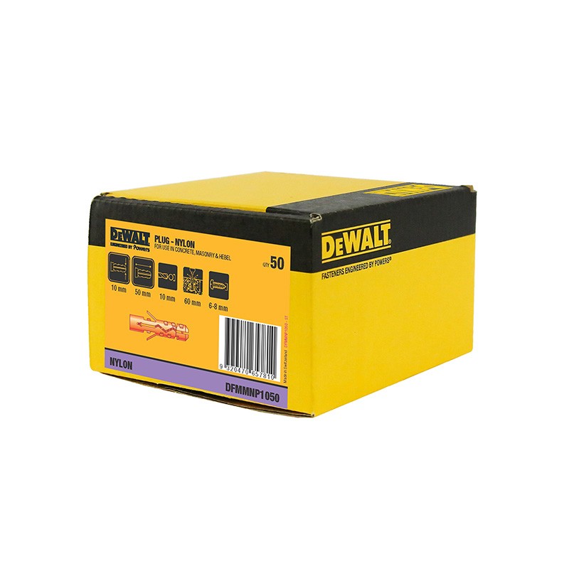 DEWALT Plug Nylon MN 10X50mm (Pack of 50)