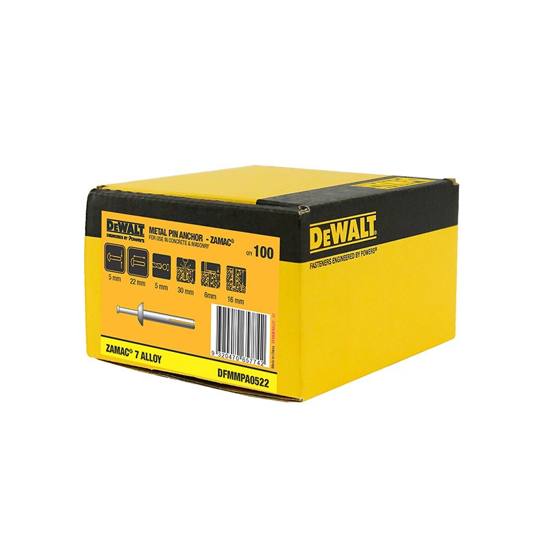 DEWALT Hammer-Screw Zamac 5X22mm (Pack of 100)