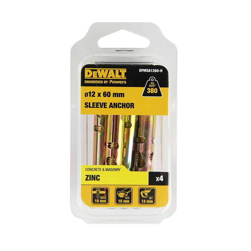 DEWALT Sleeve ZY Hex 12X60mm (Pack of 4)