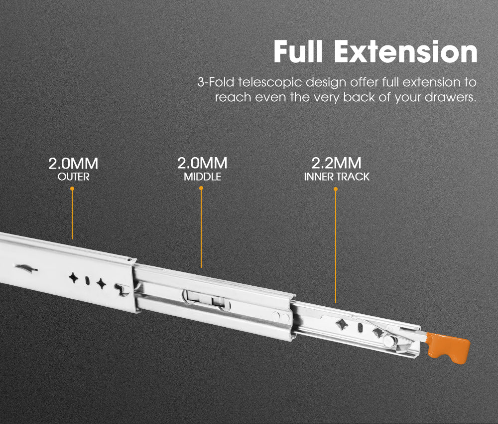 SAN HIMA 125kg Locking Drawer Slides / Runners 400mm 4wd Trailer Fridge Draw