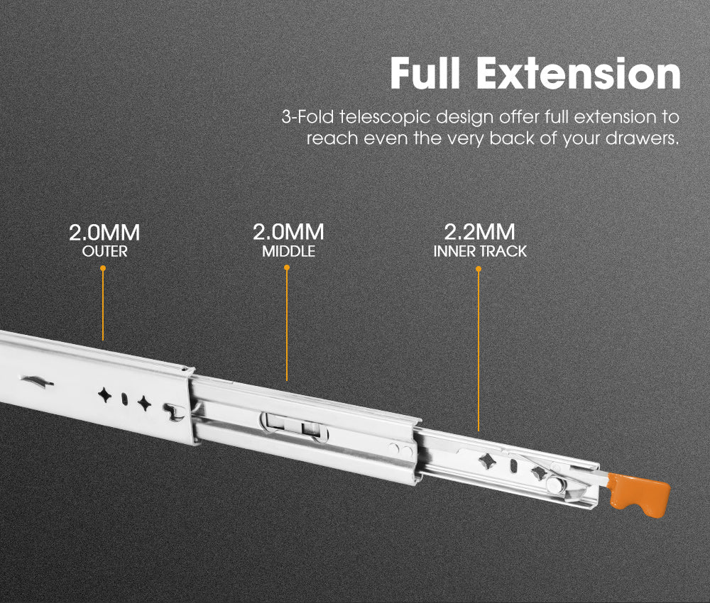 SAN HIMA 125kg Locking Drawer Slides / Runners 450mm 4wd Trailer Fridge Draw