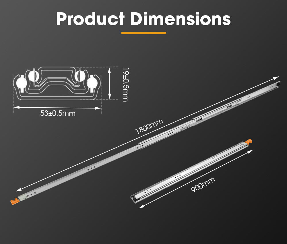 125kg Locking Drawer Slides / Runners 356mm to 1016mm 4wd Trailer Fridge Draw