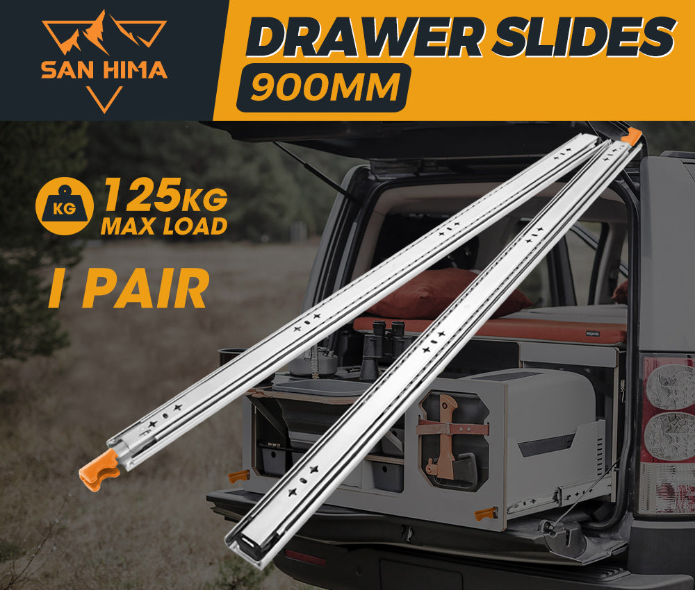 SAN HIMA 125kg Locking Drawer Slides / Runners 900mm 4wd Trailer Fridge Draw