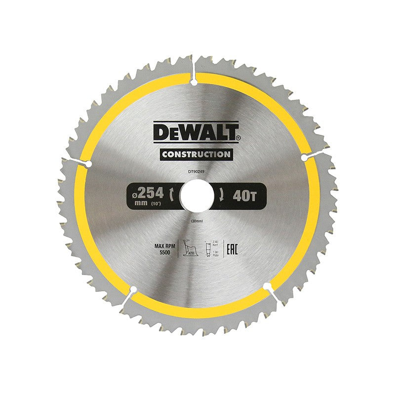 DEWALT Construction Circular Saw Blade 254mm x 40T (16/25/25.4/30mm)